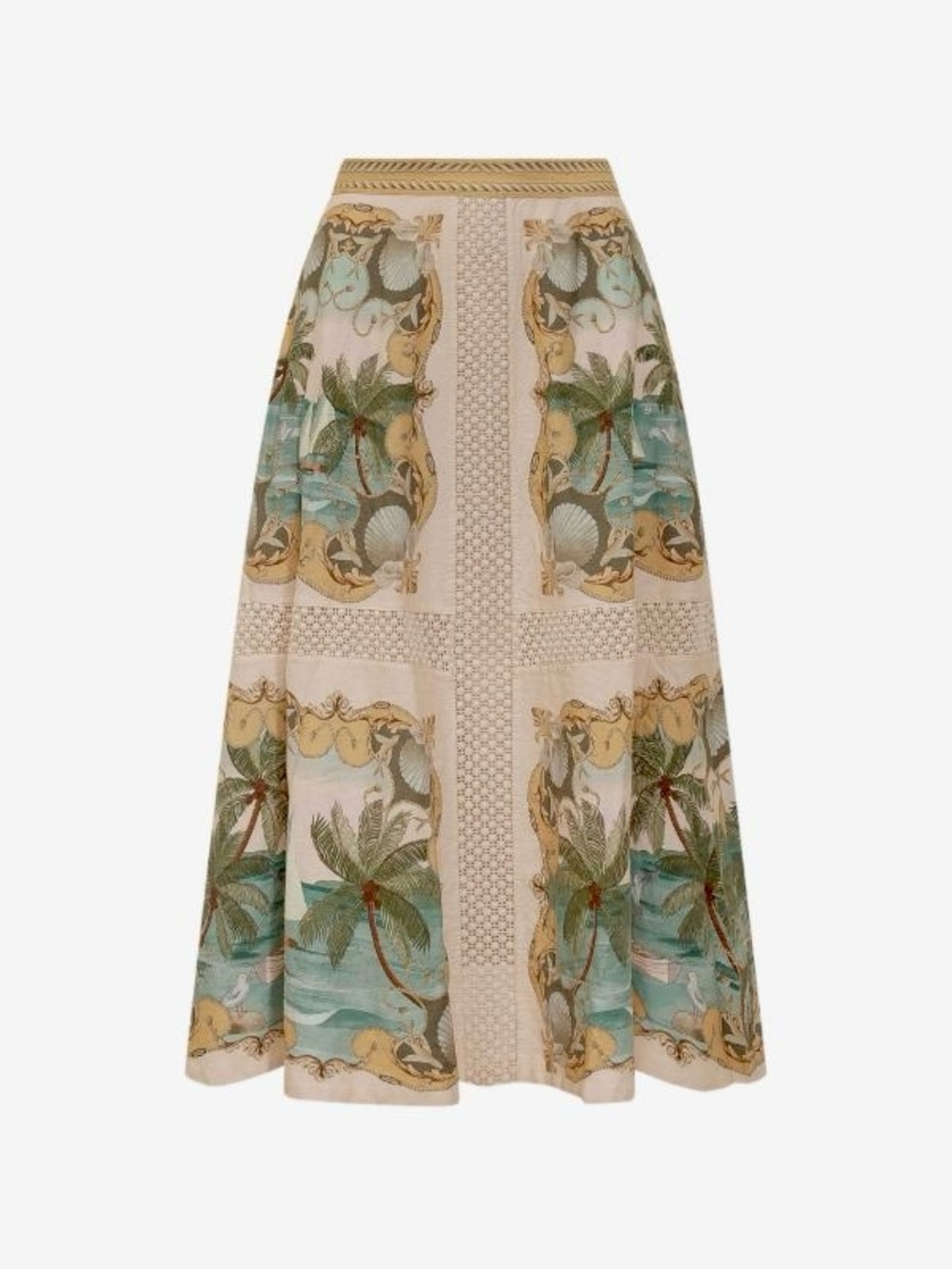 FARM Rio Sand Royal Sea Crochet Midi Skirt Size Small NWT - Picture 5 of 13